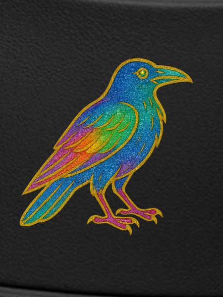 Rainbow Raven Patch Design