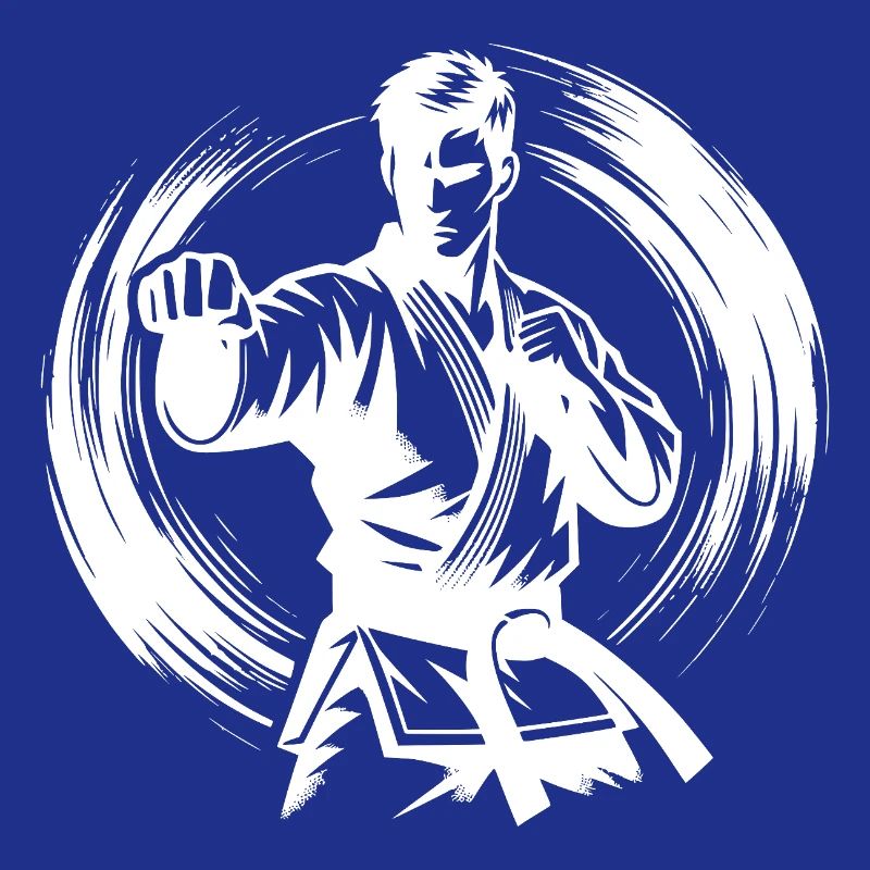 Silhouette de Karaté Parfaite en Combat Dynamique
