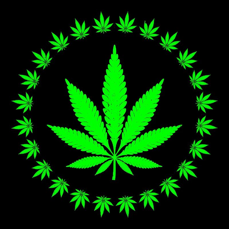 Bague en forme de feuille de cannabis vert vif