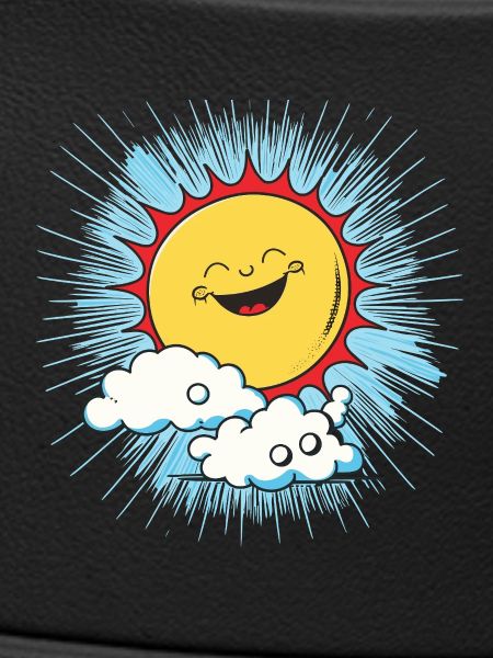 Smiling sun above clouds