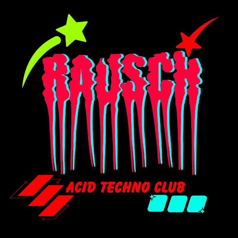 RAUSCH Acid Techno Club - Melting Glitch Typograph