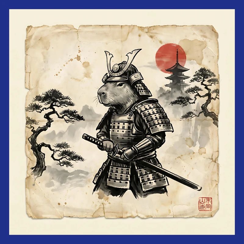 Capybara Samurai Japanischer Krieger