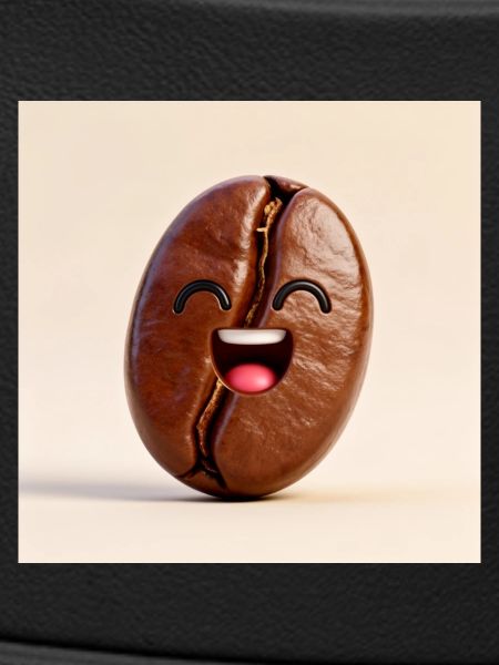 Lachende Kaffeebohne