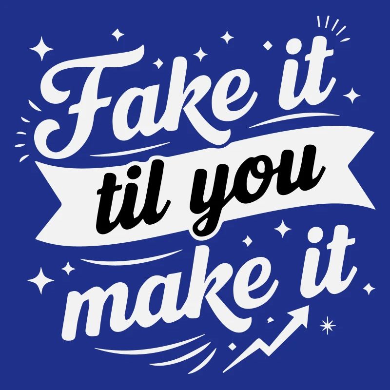 Fake It Til You Make It - Bold Retro White