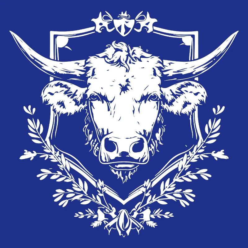Cow in a laurel frame