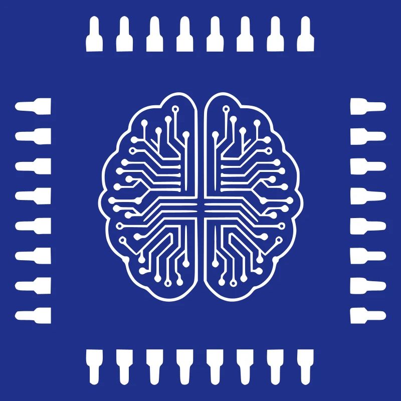 AI Brain Chip Processor Tech Vector