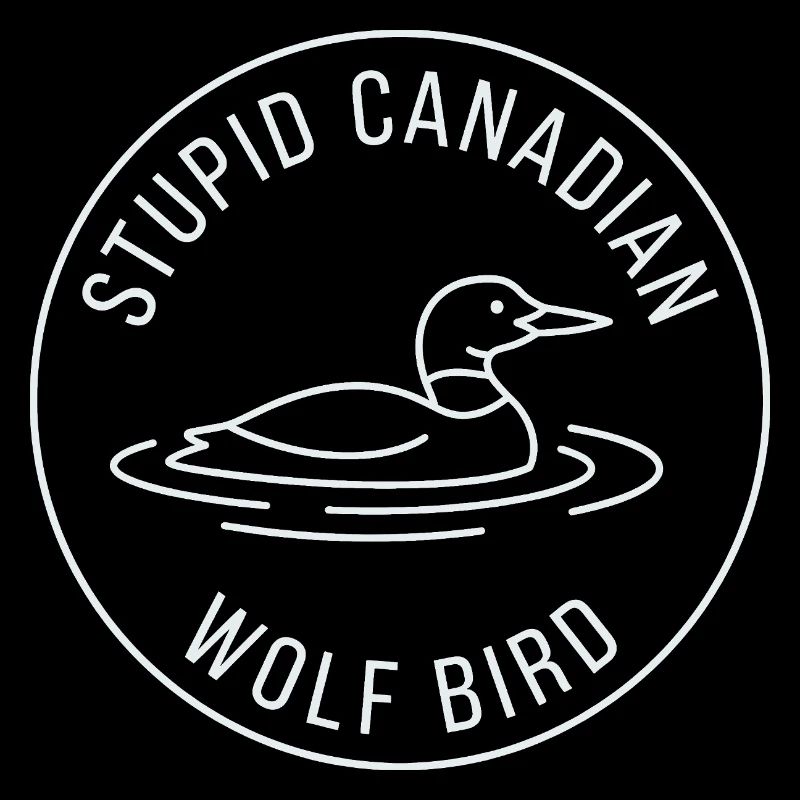 Blödes kanadisches Wolf-Vogel-Enten-Grafikdesign
