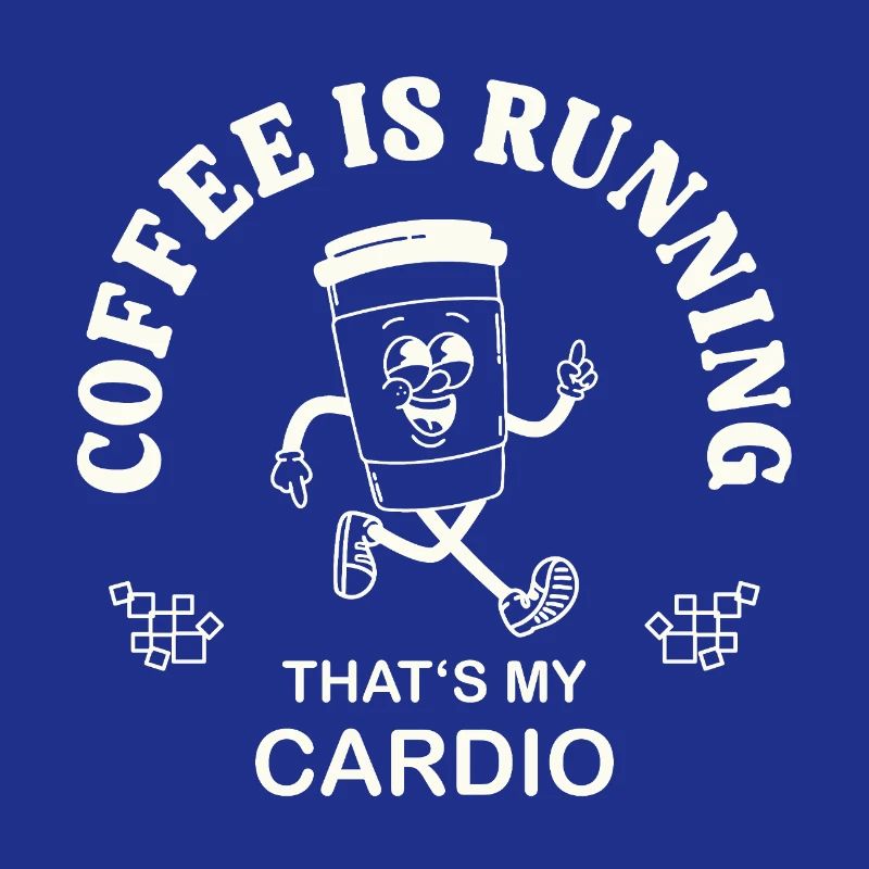 Coffee Is Running – Kaffeetrinker Spruch retro