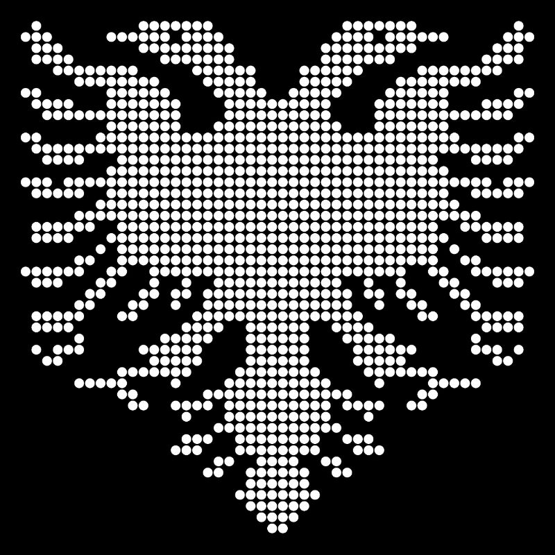 Albanisches Doppelkopf-Adler-Dotwork-Emblem