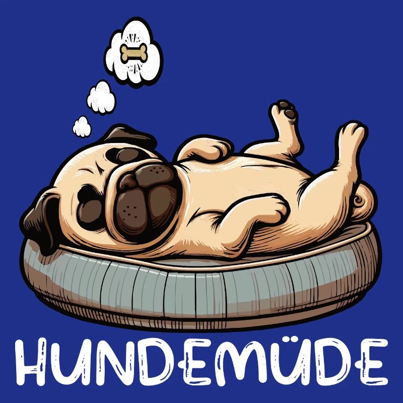 Hundemüde Mops Möpse Mopsbesitzer Mopsliebhaber 