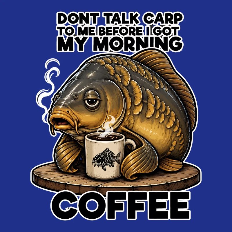 Lustiges Karpfen-Kaffeefischen-Design