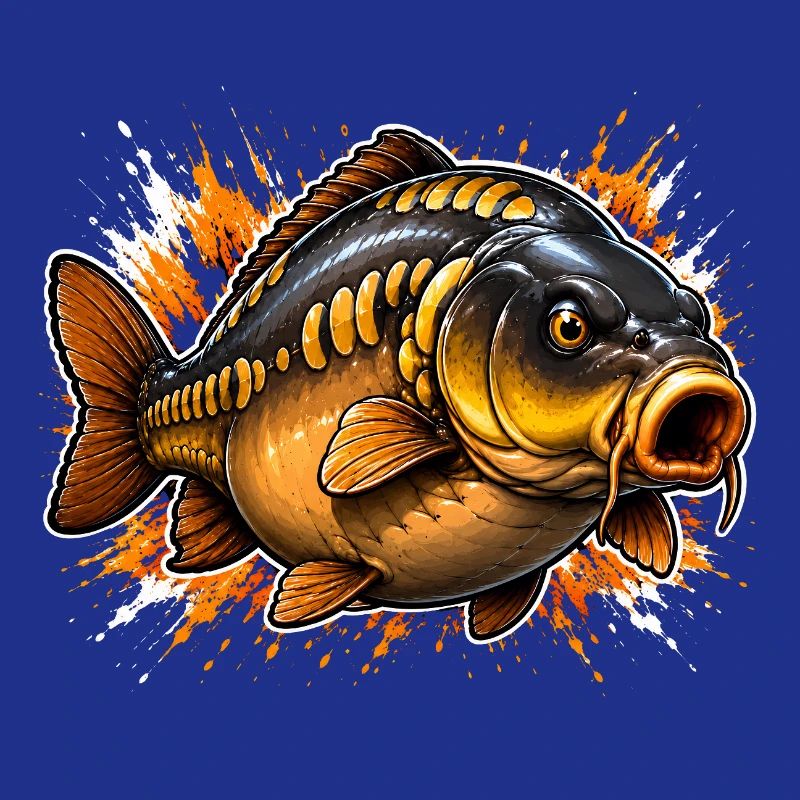 Explosives Spiegel-Karpfenfischen-Design