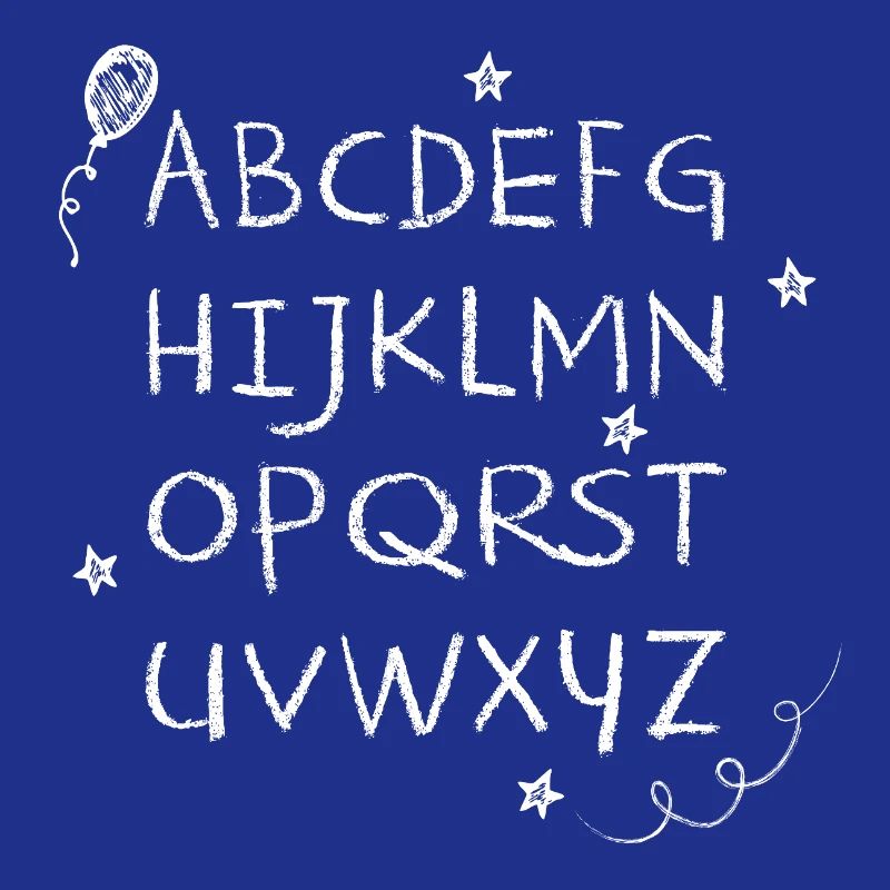 ABC écriture à la craie blanche étoiles & ballon