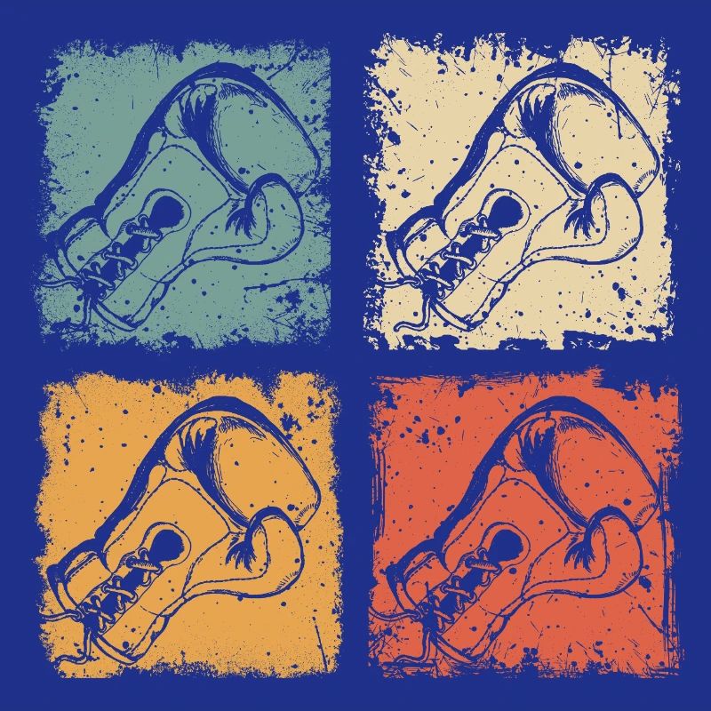 Graphique de boxe avec gants de boxe pour boxeurs