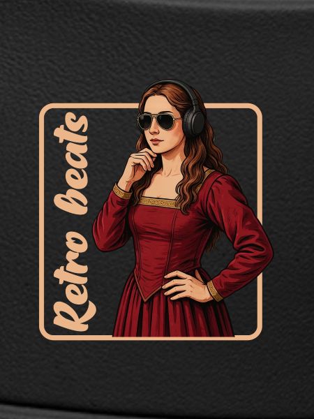 Mädchen-Kopfhörer-Musik Retro-Beats
