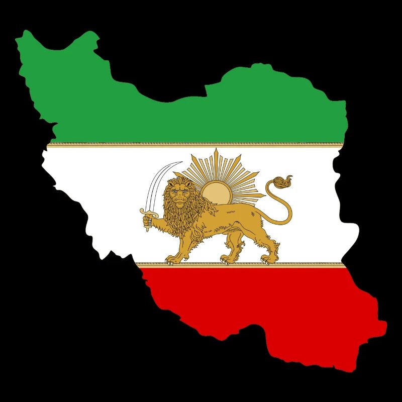 Iranische Flagge Löwe und Sonne - شیر خورشید پرچم
