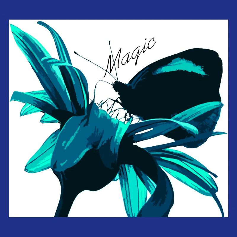 Teal Magic Flower Print