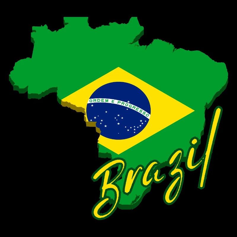 Carte du Brésil, drapeau du Brésil