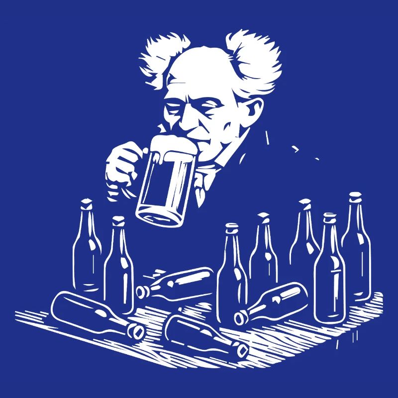 Arthur Schopenhauer drinking beers at the pub