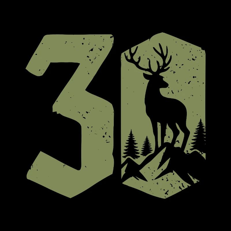 Hunter 30th Birthday Hunting 30 Years Number Deer
