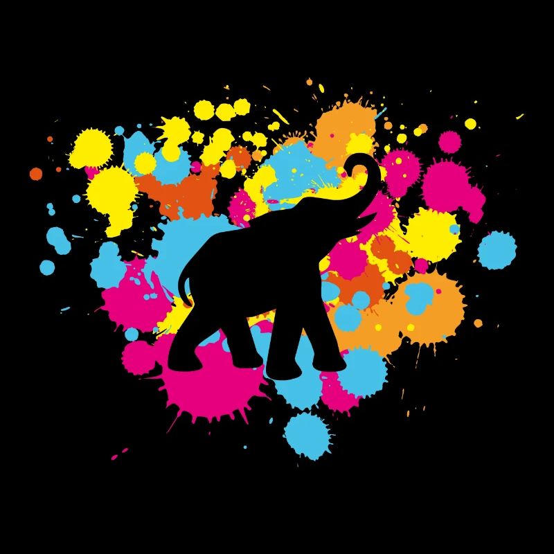 Yoga Splash Elephant Blobs Holi India Meditation