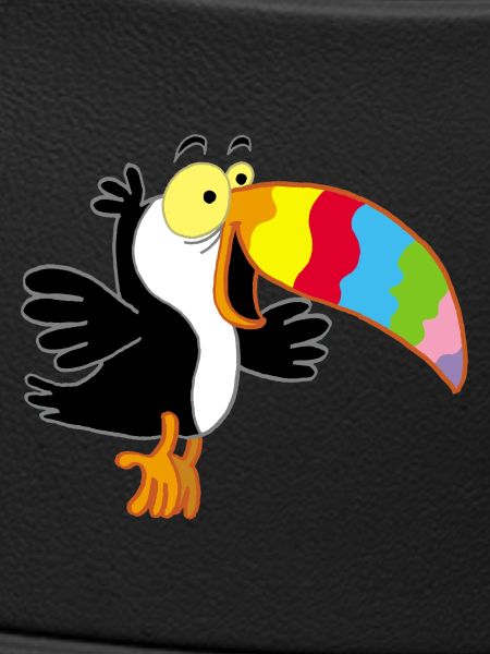 Vogel und mehrfarbiger Schnabel