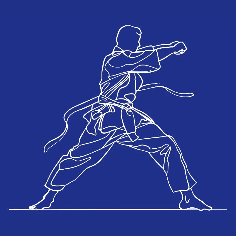 Karate Line Drawing