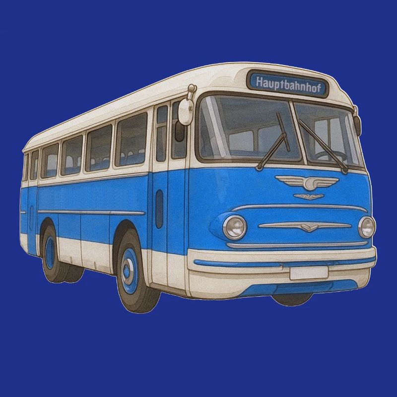 Alter blauer Bus