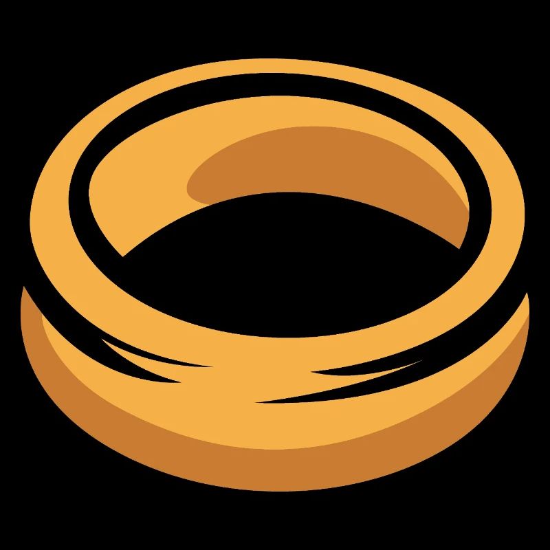 Golden Ring Cartoon Illustration