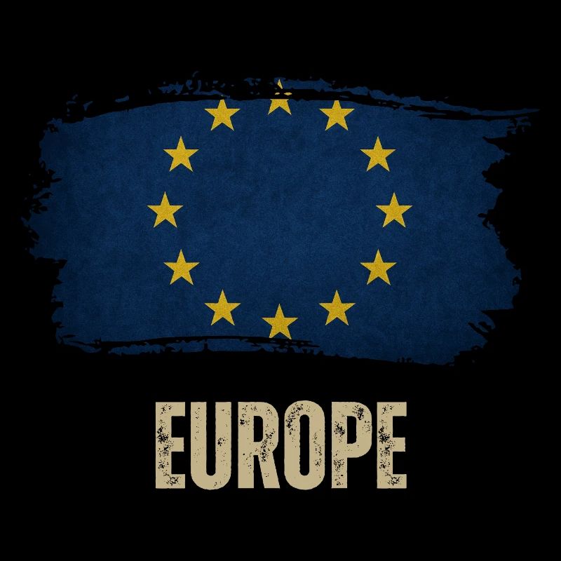 Drapeau grunge de l’Europe, j’aime l’Europe