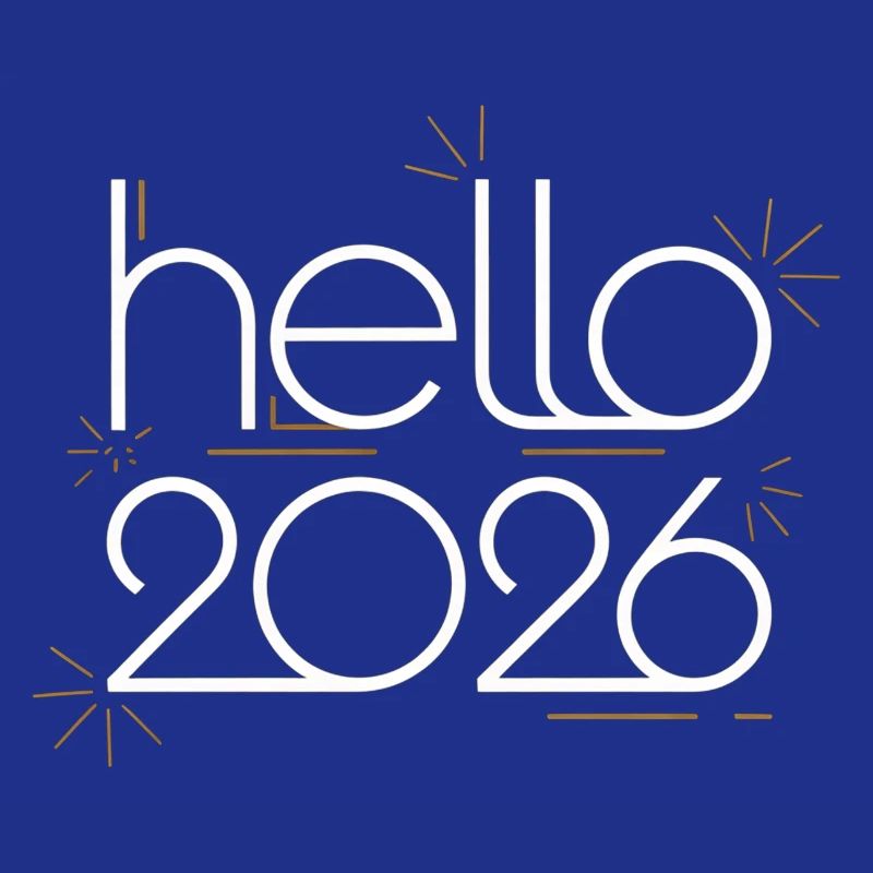 Hello 2026 Neon Fireworks