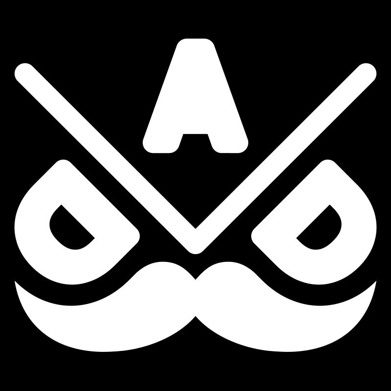 Geometrisches Schnurrbart-Emblem