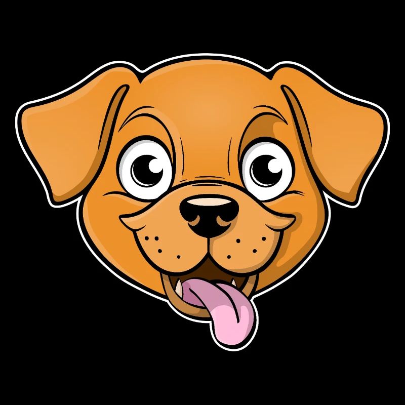 Fröhliches Bild eines Hundekopfes