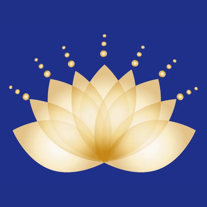Golden blossom transparently stylized