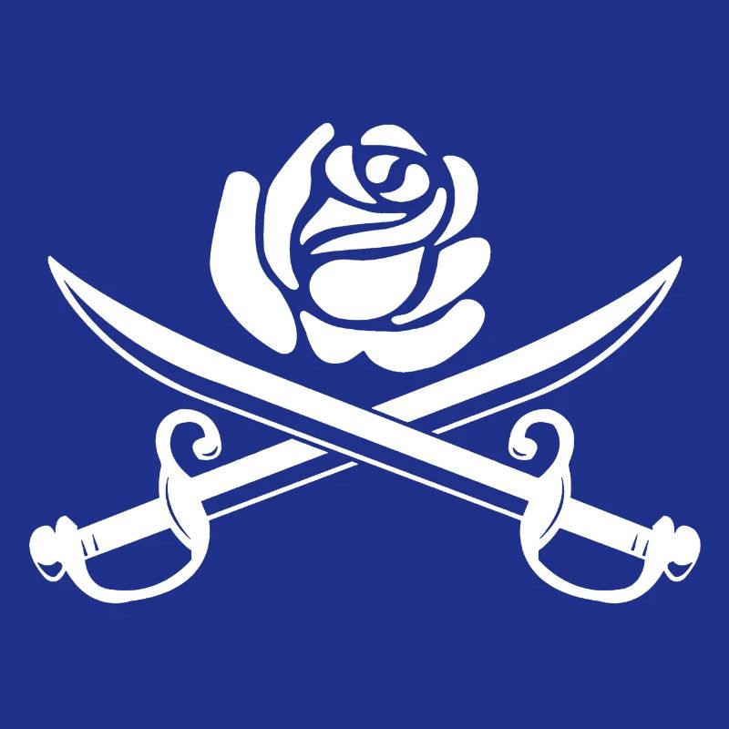 Rose blanche et épées croisées