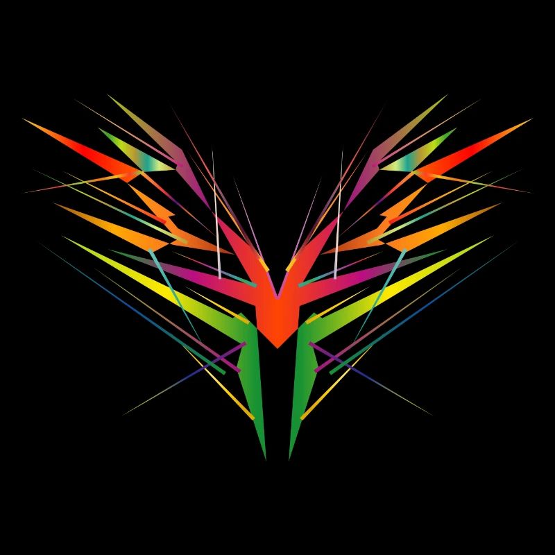 colorful abstract wing shape
