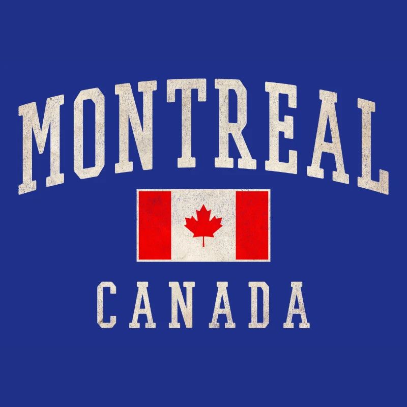 Montreal Canada Distressed Flag