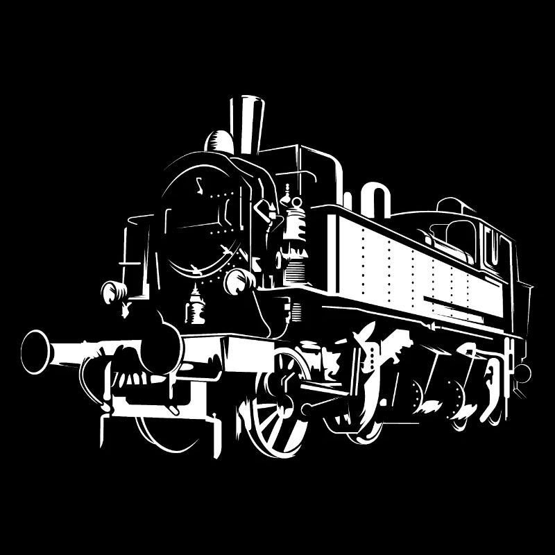 retro locomotive saxon railway illustration train