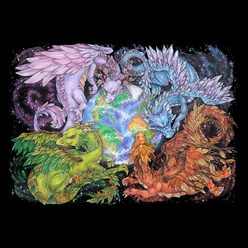 Fantasy Seasons Dragons Earth Mythology