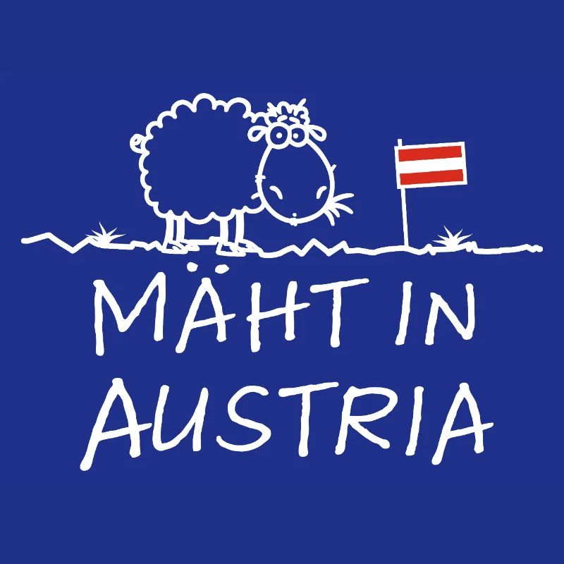 Mäht in Austria – Lustiger Schaf Spruch mit Humor