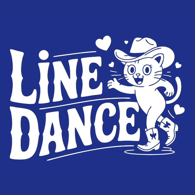 Line Dance Cat Silhouette