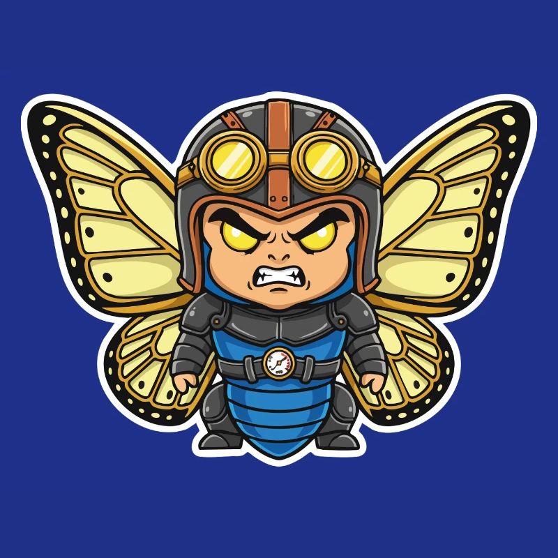 Steampunk Aviator Butterfly Blue Armor