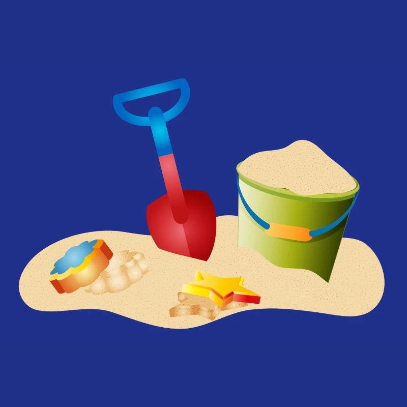 Jouets de sable sur la plage ou dans le bac à sable