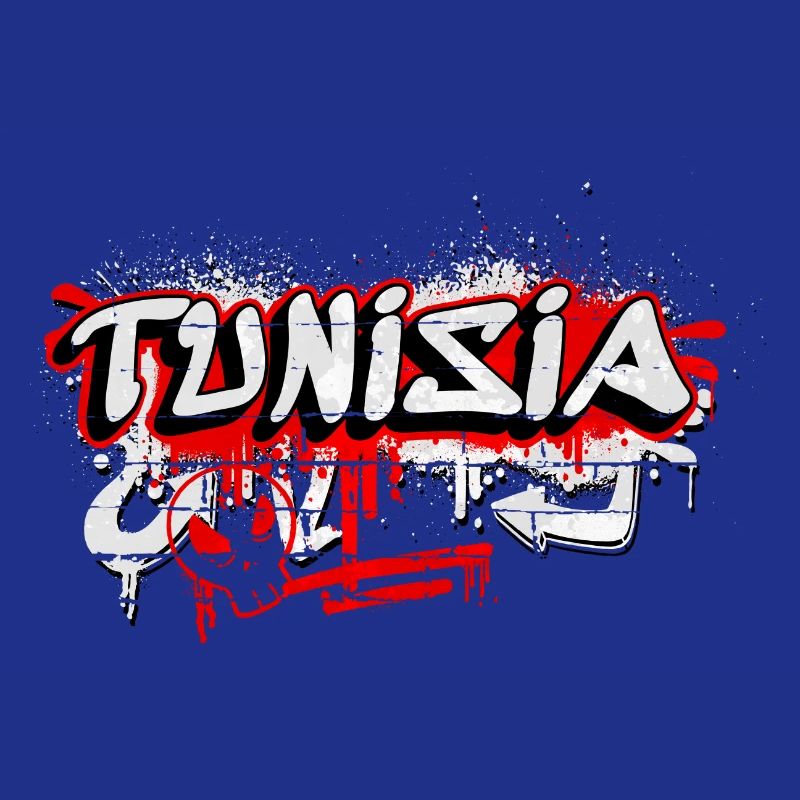 Tunisia graffiti flags design
