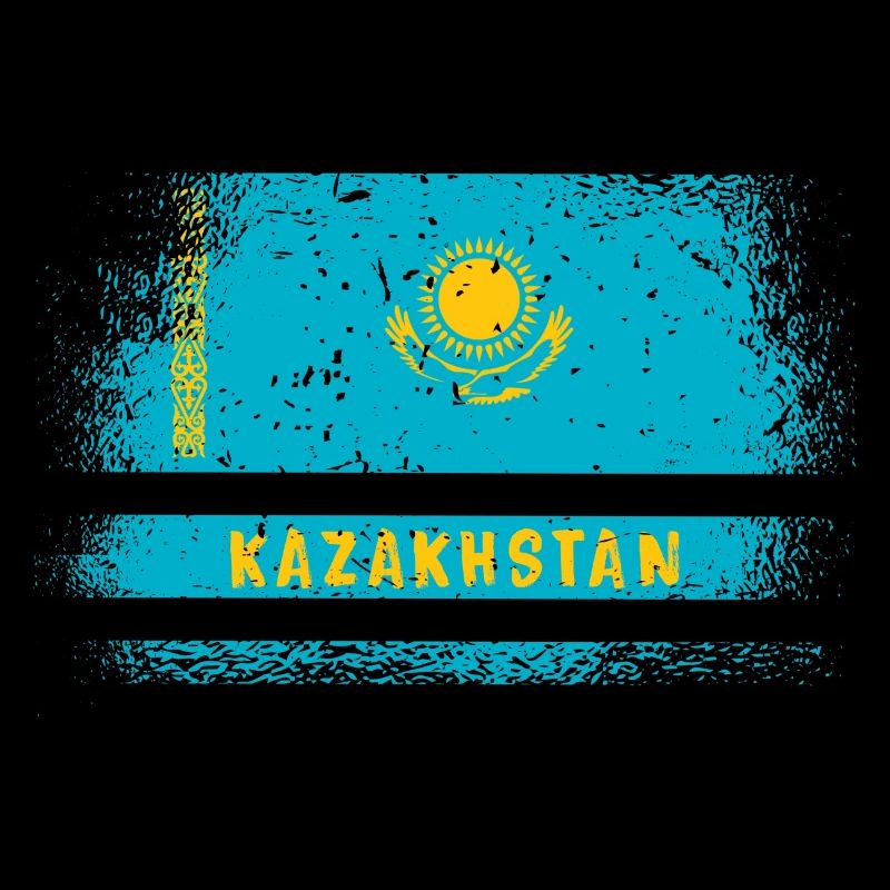 Kazakhstan vintage flag design
