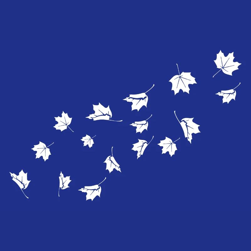 Minimalist maple leaves blowing in the wind