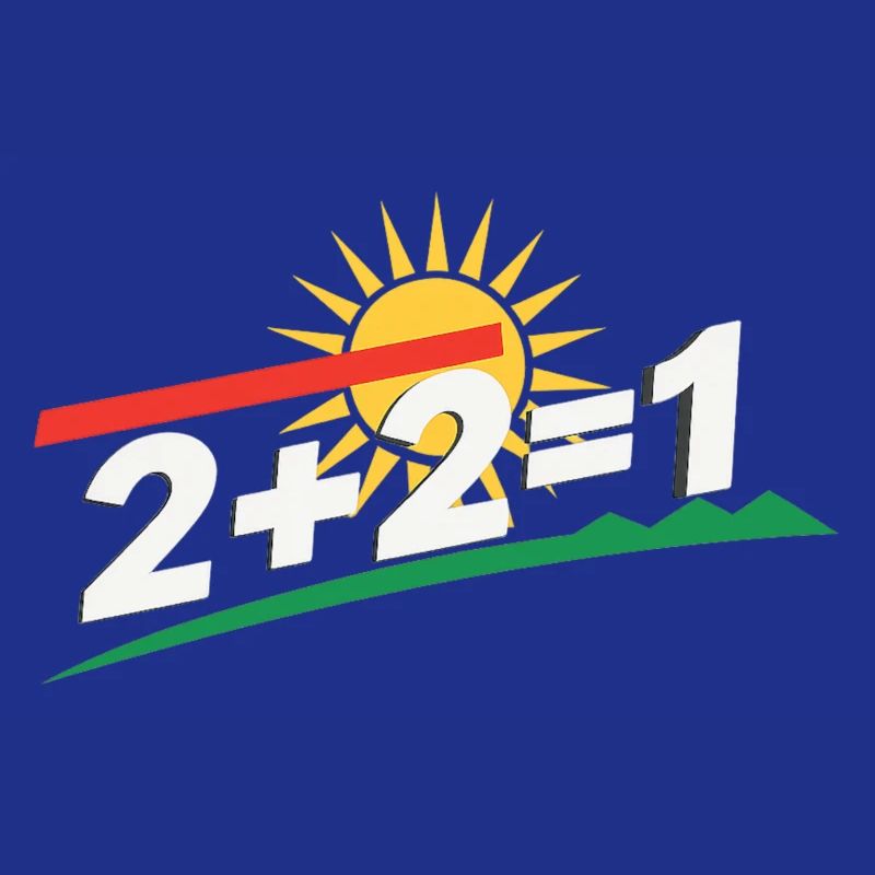 Sun Logo 2+2=1 Statement, Kurdistan