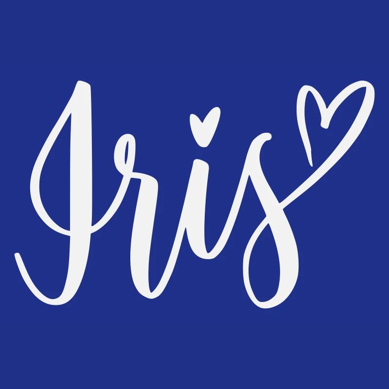 Lettrage en forme de cœur d’iris