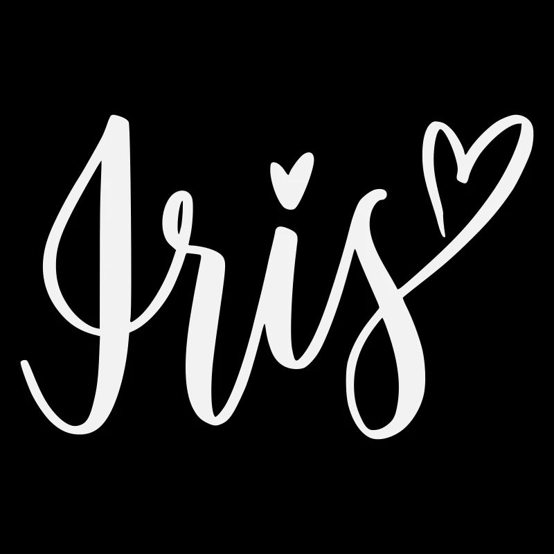 Lettrage en forme de cœur d’iris