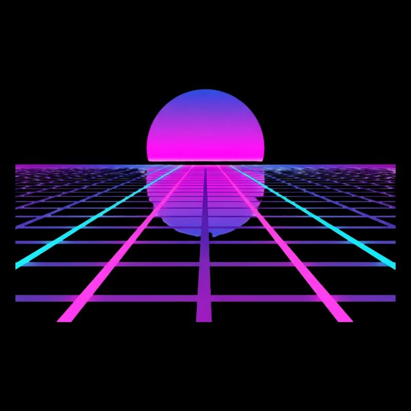 80s Retro Sunset Neon Horizon Gamer